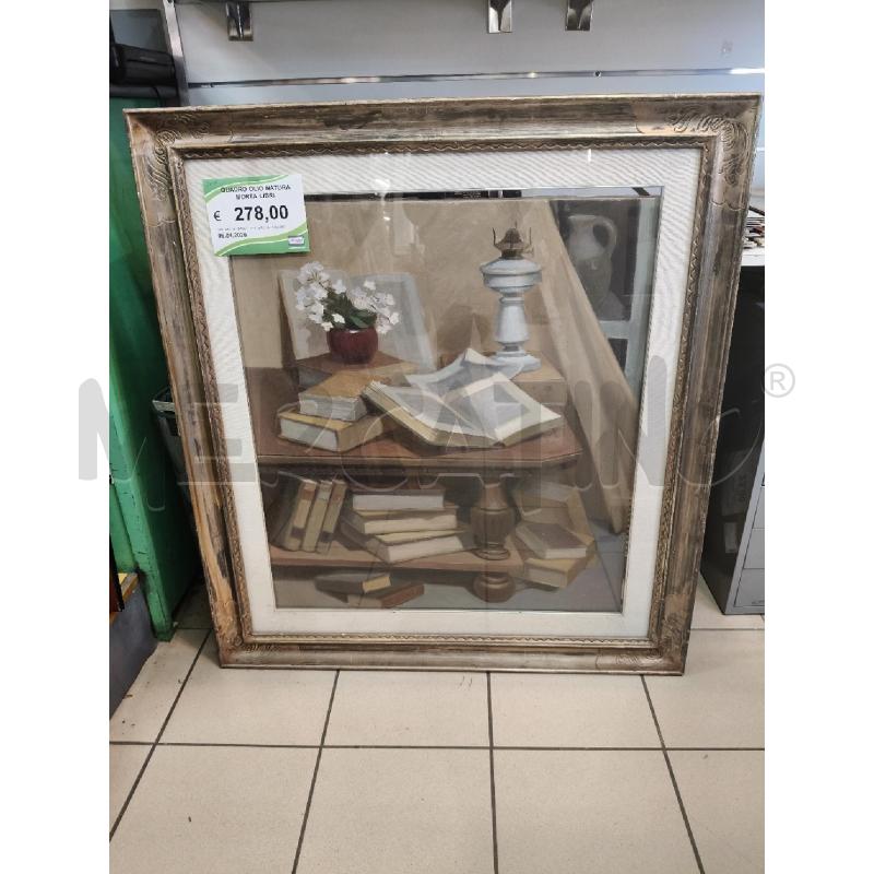 QUADRO OLIO NATURA MORTA LIBRI | Mercatino dell'Usato Roma talenti 1
