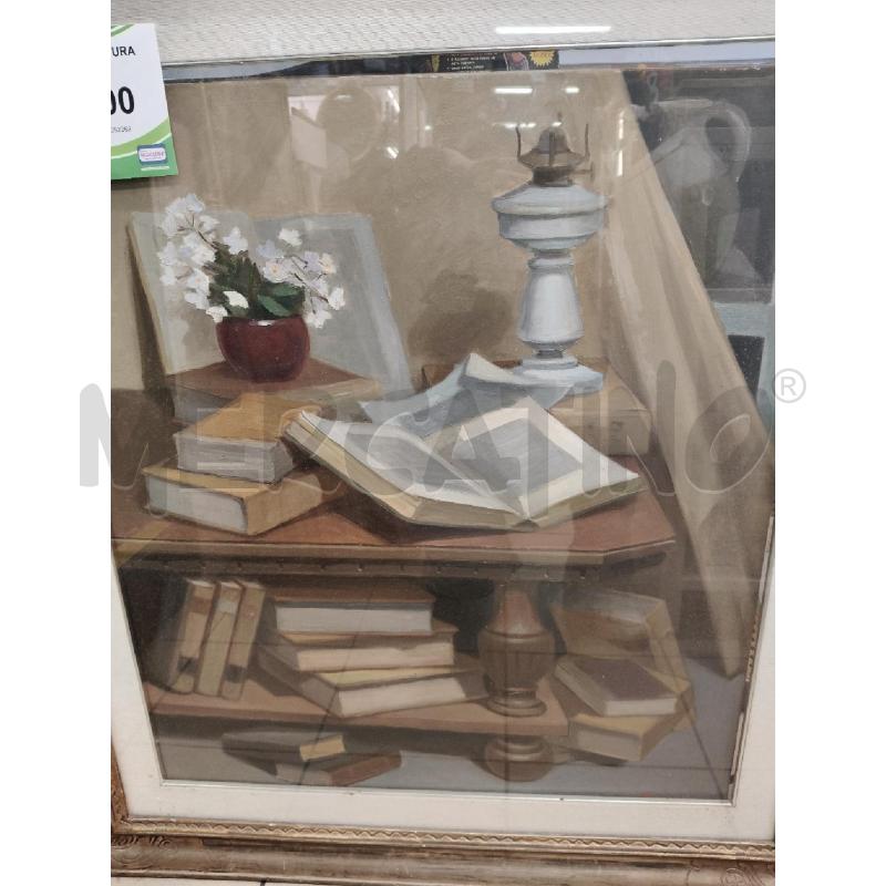 QUADRO OLIO NATURA MORTA LIBRI | Mercatino dell'Usato Roma talenti 2