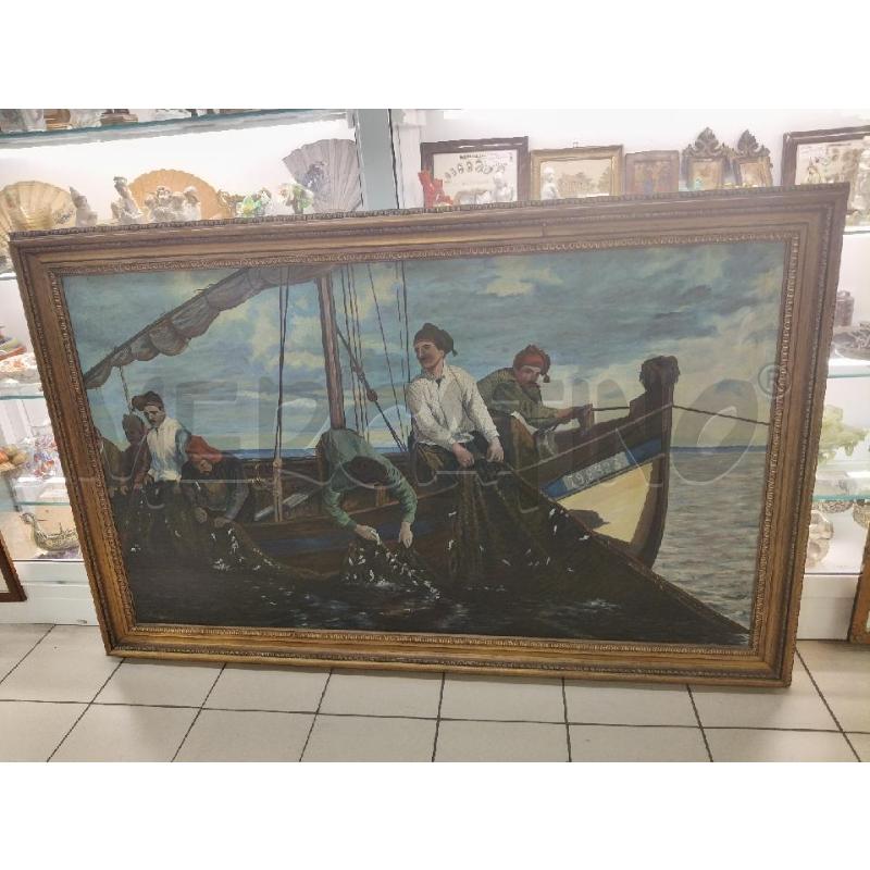 QUADRO OLIO PERSIANO LA PESCA  | Mercatino dell'Usato Roma talenti 1