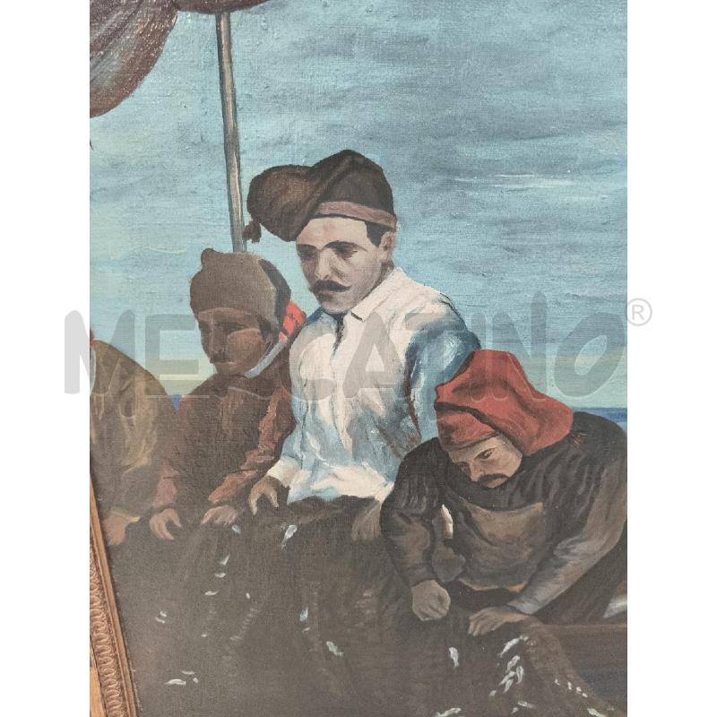 QUADRO OLIO PERSIANO LA PESCA  | Mercatino dell'Usato Roma talenti 3