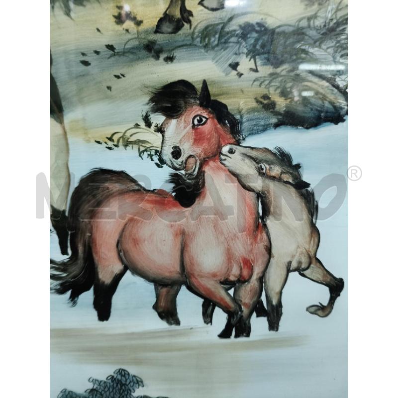QUADRO ORIENT CAVALLI DIP VETRO  | Mercatino dell'Usato Roma talenti 2