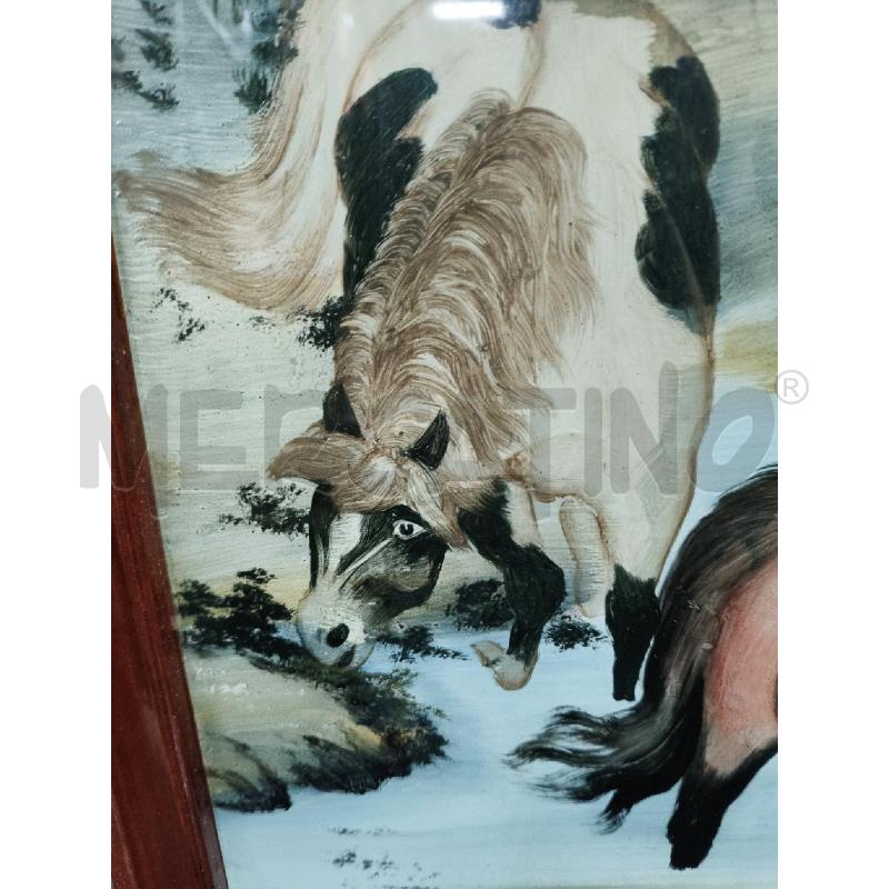 QUADRO ORIENT CAVALLI DIP VETRO  | Mercatino dell'Usato Roma talenti 4
