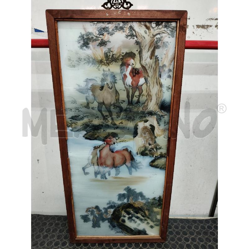 QUADRO ORIENT CAVALLI DIP VETRO  | Mercatino dell'Usato Roma talenti 5
