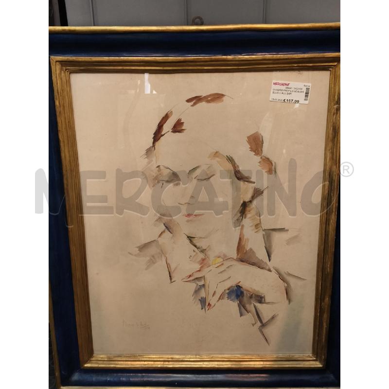 QUADRO PROFILO ACQUERELLO C BLU DOR  | Mercatino dell'Usato Roma talenti 1