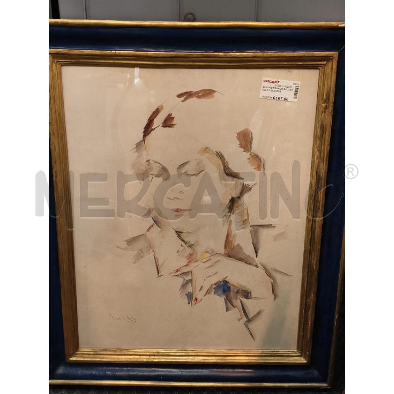 QUADRO PROFILO ACQUERELLO C BLU DOR  | Mercatino dell'Usato Roma talenti 3