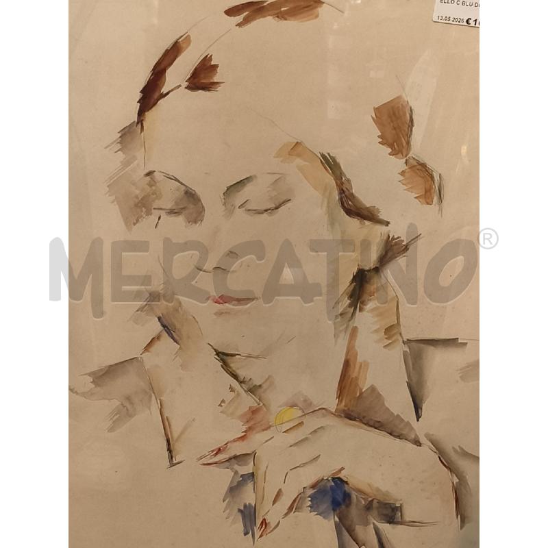 QUADRO PROFILO ACQUERELLO C BLU DOR  | Mercatino dell'Usato Roma talenti 4