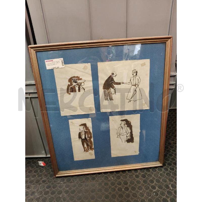 QUADRO SCHIZZI CARICATURE ACQUERELLO | Mercatino dell'Usato Roma talenti 1