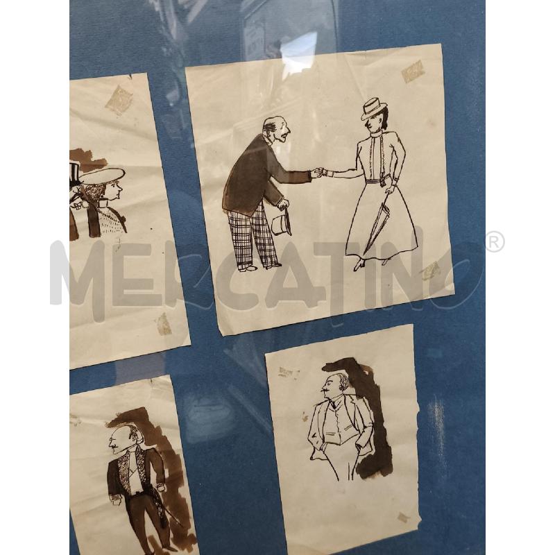 QUADRO SCHIZZI CARICATURE ACQUERELLO | Mercatino dell'Usato Roma talenti 2