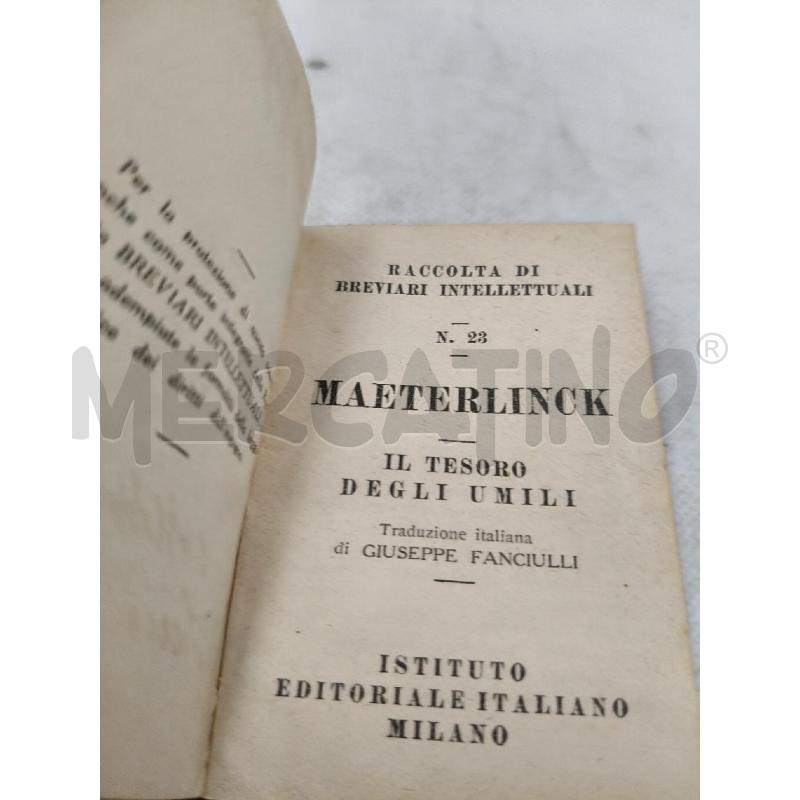 RACCOLTA BREVIARI INTELLETTUALI MAETERLINCK | Mercatino dell'Usato Roma talenti 3