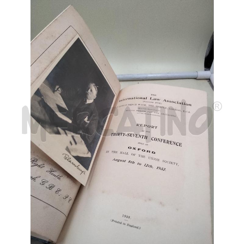 REPORT OF THE THIRTY SEVENTH CONFERENCE OXFORD 1932 | Mercatino dell'Usato Roma talenti 3
