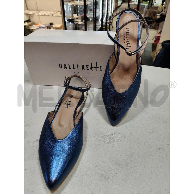 SANDALI SLINGBACK BALLERETTE BLU METAL | Mercatino dell'Usato Roma talenti 1