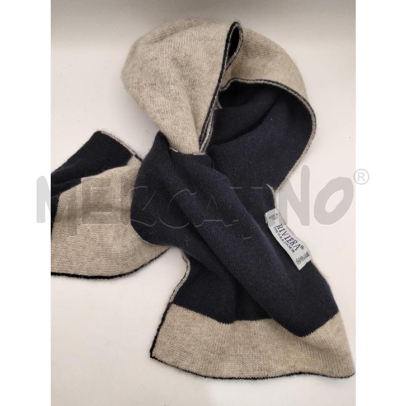 SCIARPA UOMO RIVIERA CASHMERE BEIGE BLU  | Mercatino dell'Usato Roma talenti 1