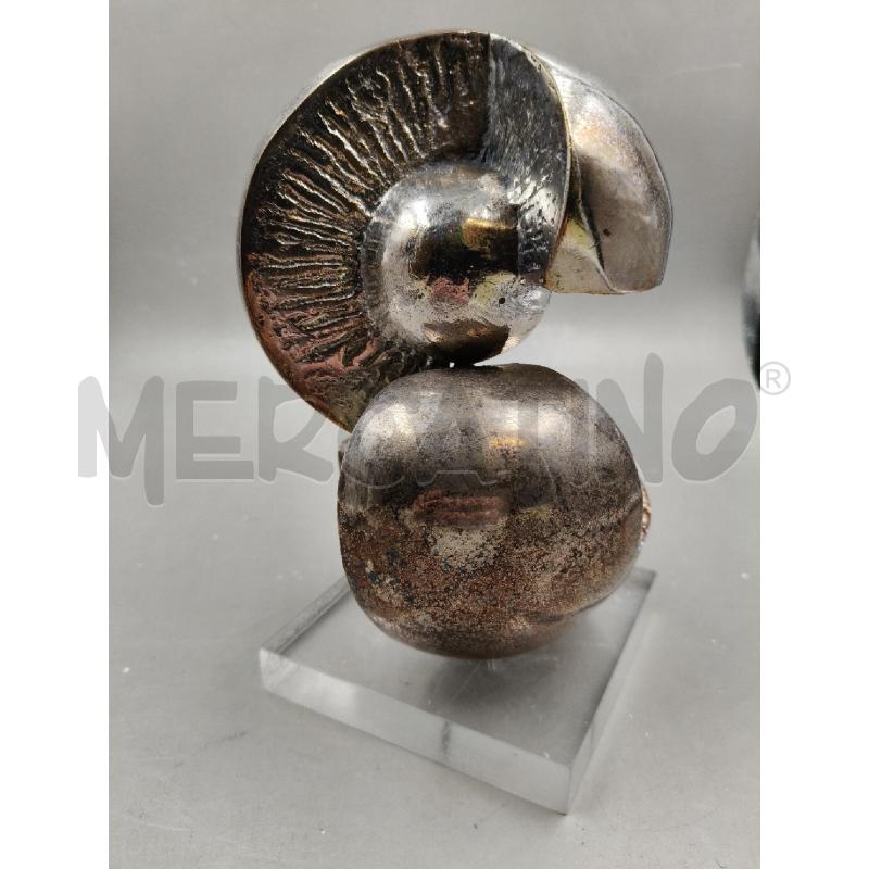 SCULTURA BRONZO ARGENTATTO SFERE SPACE AGE  | Mercatino dell'Usato Roma talenti 3