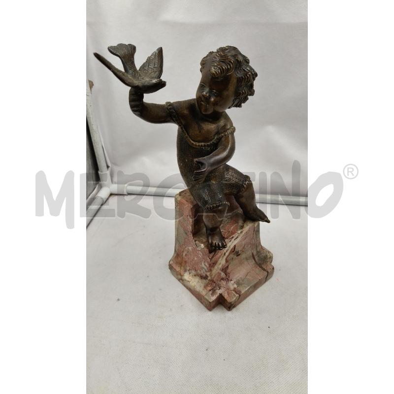 SCULTURA BRONZO PUTTINO COLOMBA EP  | Mercatino dell'Usato Roma talenti 1