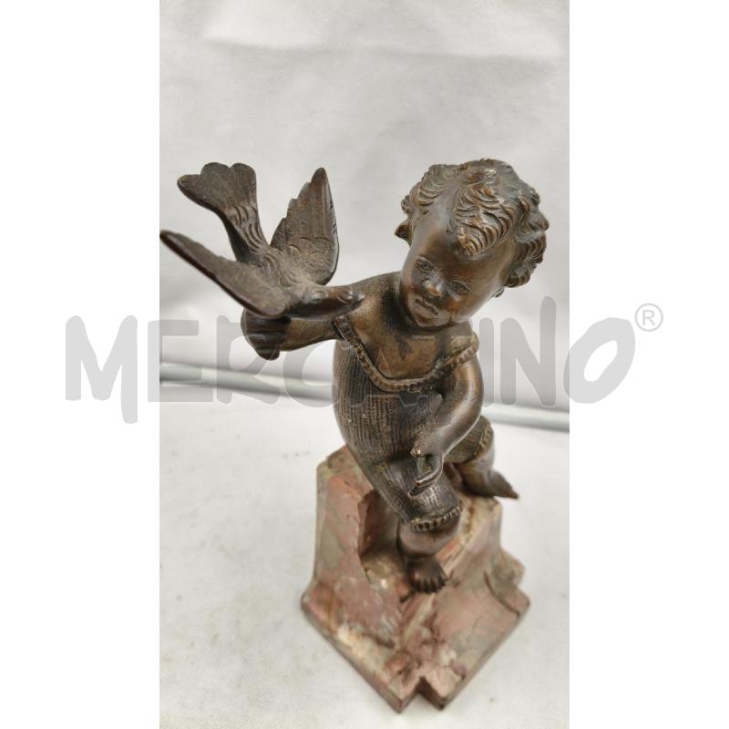 SCULTURA BRONZO PUTTINO COLOMBA EP  | Mercatino dell'Usato Roma talenti 3