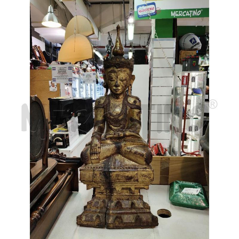 SCULTURA BUDDHA ORIENT LEGNO LACCA | Mercatino dell'Usato Roma talenti 1