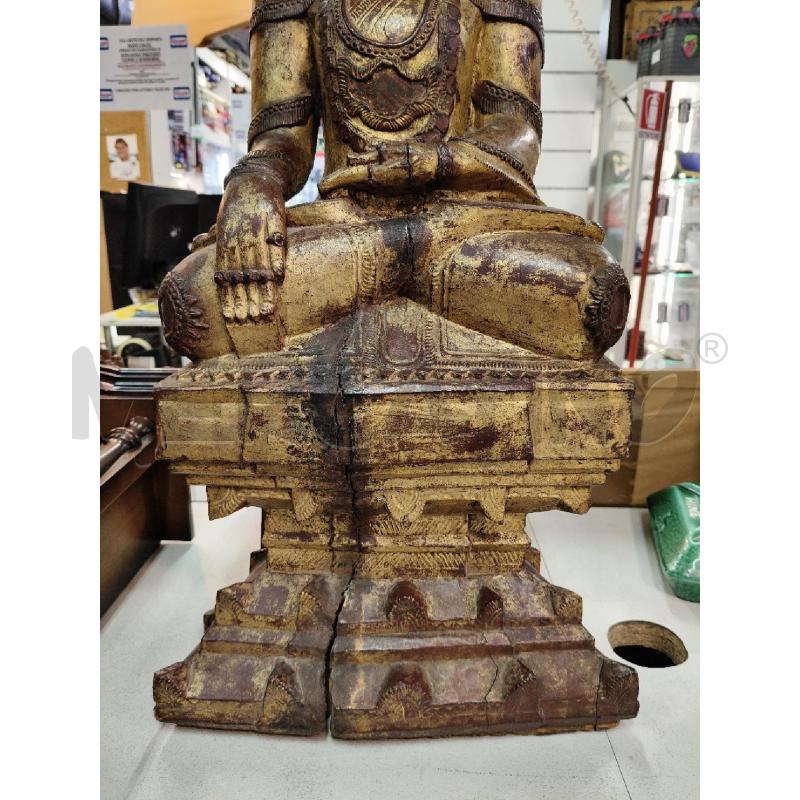 SCULTURA BUDDHA ORIENT LEGNO LACCA | Mercatino dell'Usato Roma talenti 3