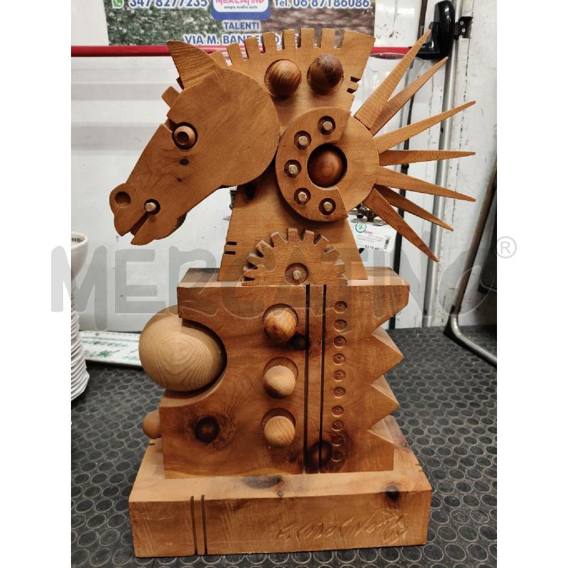 SCULTURA CAVALLO LEGNO RIP CODOGNOTTO  | Mercatino dell'Usato Roma talenti 1