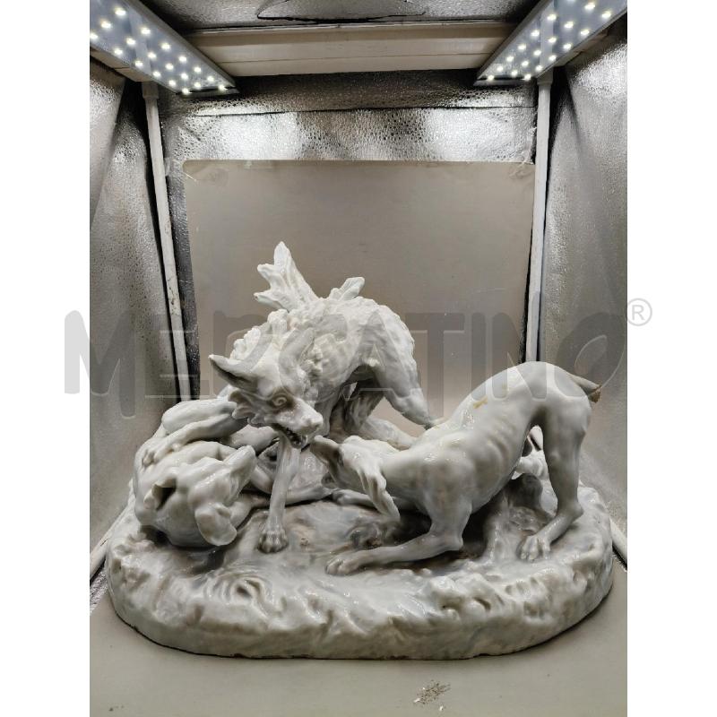SCULTURA SCENA CACCIA LUPO CER CAPOD DA RIV  | Mercatino dell'Usato Roma talenti 1