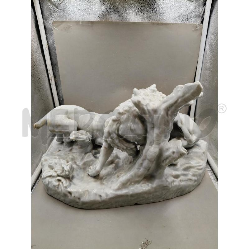 SCULTURA SCENA CACCIA LUPO CER CAPOD DA RIV  | Mercatino dell'Usato Roma talenti 3