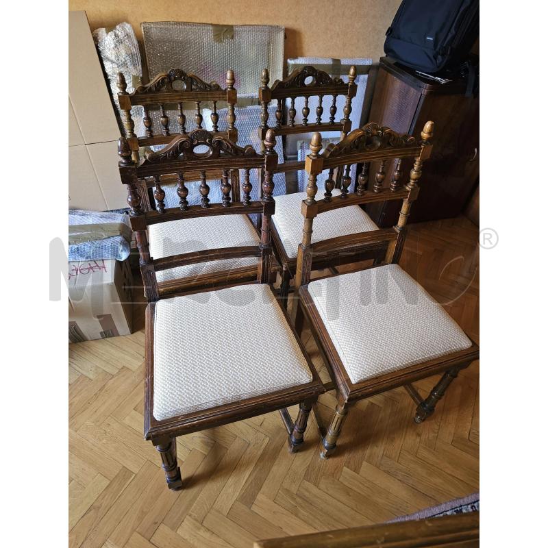 SEDIE 4PZ. LEGNO SED. BEIGE | Mercatino dell'Usato Roma talenti 1