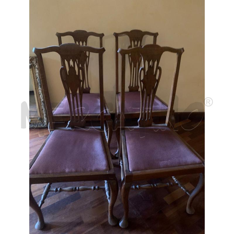 SEDIE 4PZ. LEGNO SED. BORDEAU DA RIV | Mercatino dell'Usato Roma talenti 1
