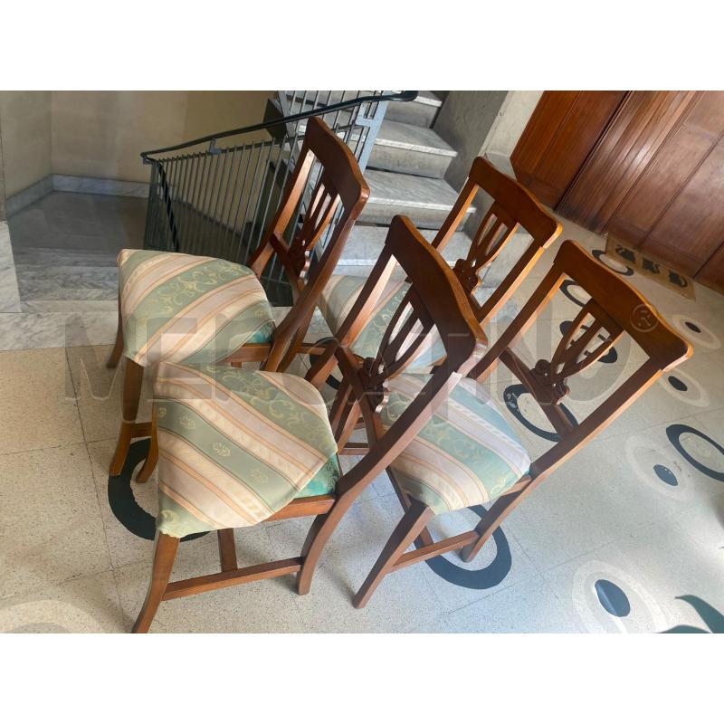SEDIE 4PZ. LEGNO SED. FIORI BLU | Mercatino dell'Usato Roma talenti 2