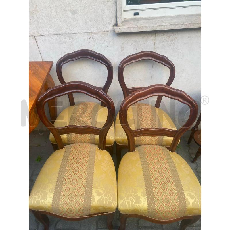 SEDIE 4PZ. LEGNO TESS GIALLO | Mercatino dell'Usato Roma talenti 1