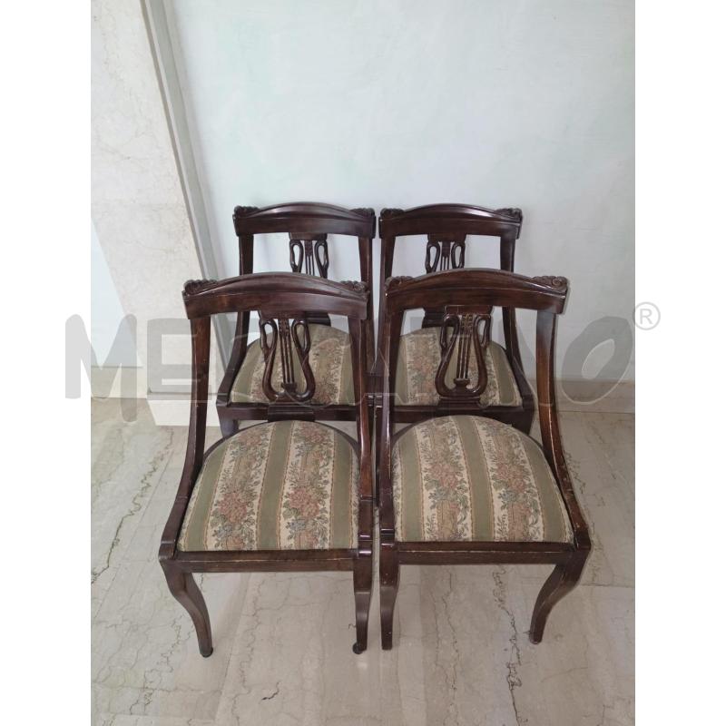 SEDIE 4PZ. LEGNO TESS RIGHE | Mercatino dell'Usato Roma talenti 1