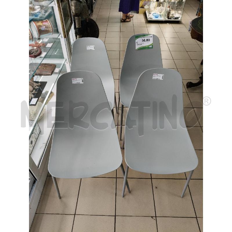 SEDIE 4PZ. PLASTICA GRIGIE | Mercatino dell'Usato Roma talenti 1