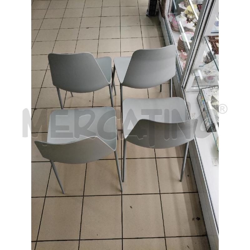 SEDIE 4PZ. PLASTICA GRIGIE | Mercatino dell'Usato Roma talenti 2