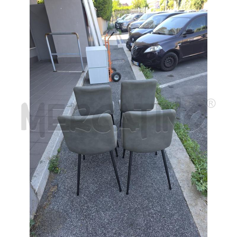 SEDIE 4PZ ECOPELLE GRIGIE  | Mercatino dell'Usato Roma talenti 2