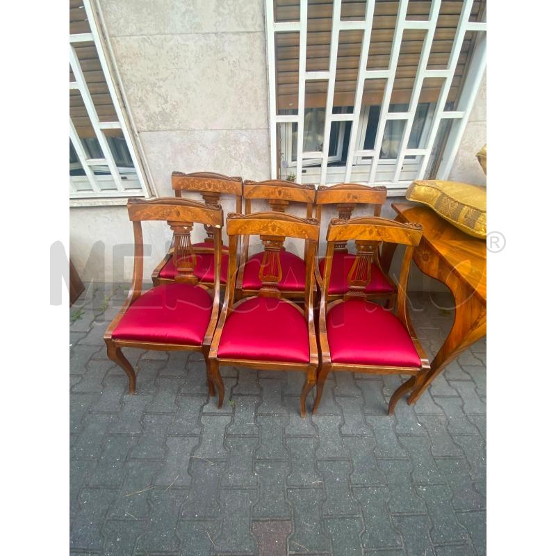 SEDIE 5 PZ LEGNO TESS ROSSO DA RIV | Mercatino dell'Usato Roma talenti 1
