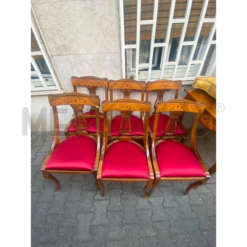 SEDIE 5 PZ LEGNO TESS ROSSO DA RIV | Mercatino dell'Usato Roma talenti 2