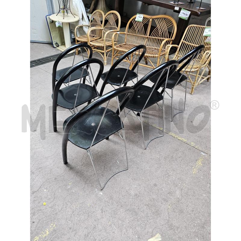 SEDIE 6PZ. CHIUDIBILE DESIGN NERE | Mercatino dell'Usato Roma talenti 2
