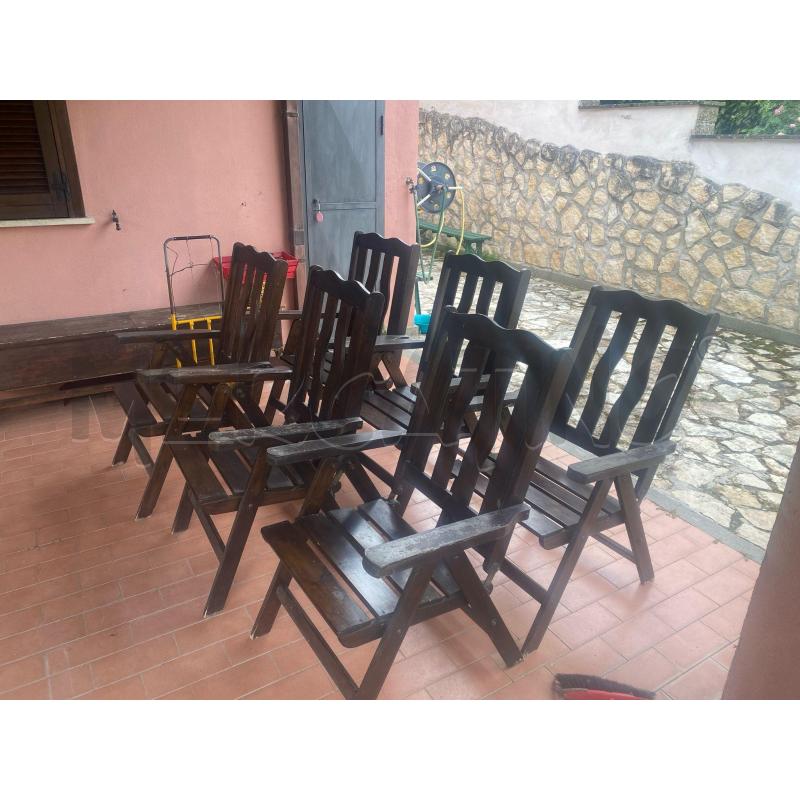 SEDIE 6PZ. LEGNO DA ESTERNO CHIUD | Mercatino dell'Usato Roma talenti 3