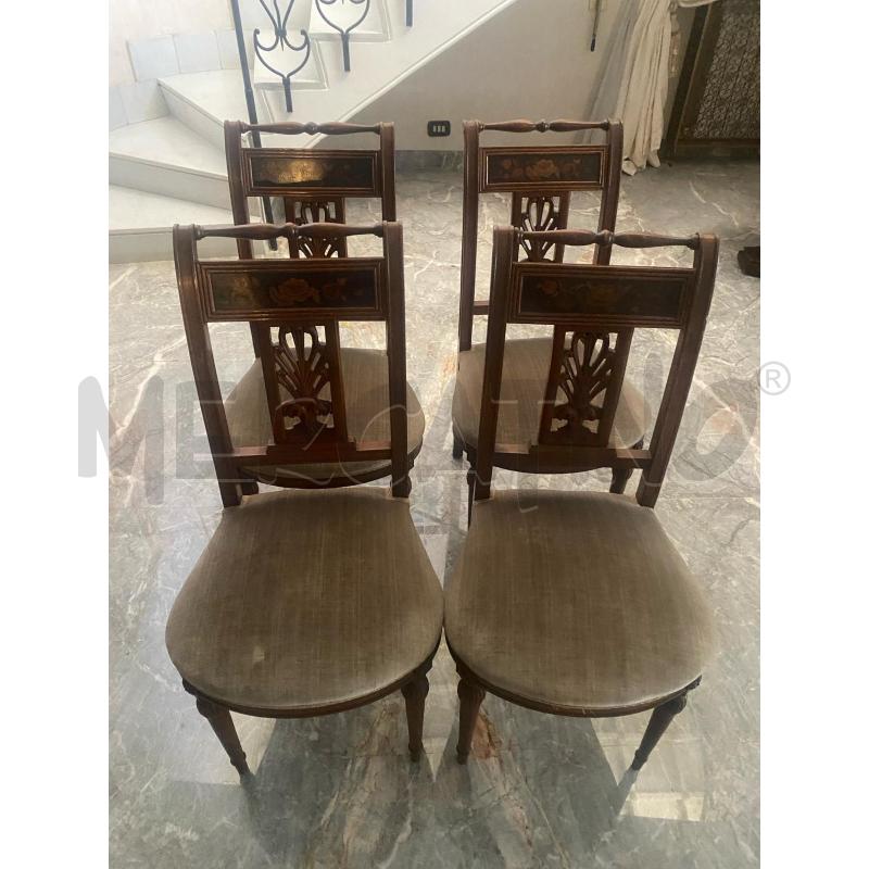 SEDIE PZ.4 LEGNO INTARSIATO  | Mercatino dell'Usato Roma talenti 1