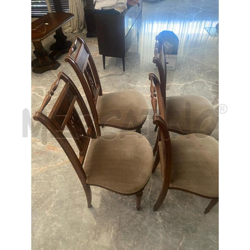 SEDIE PZ.4 LEGNO INTARSIATO  | Mercatino dell'Usato Roma talenti 3
