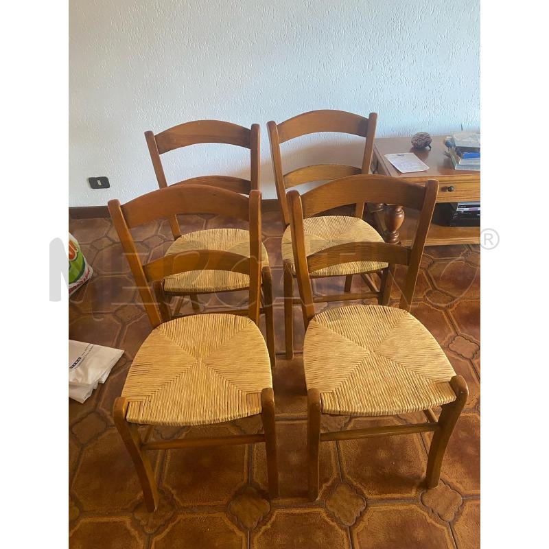 SEDIE PZ.4 LEGNO PAGLIA | Mercatino dell'Usato Roma talenti 1