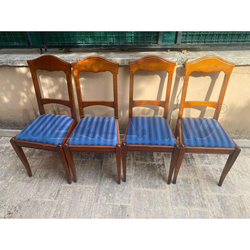 SEDIE PZ.4 LEGNO SED BLU | Mercatino dell'Usato Roma talenti 1