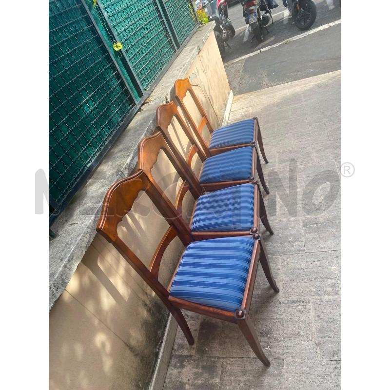 SEDIE PZ.4 LEGNO SED BLU | Mercatino dell'Usato Roma talenti 2