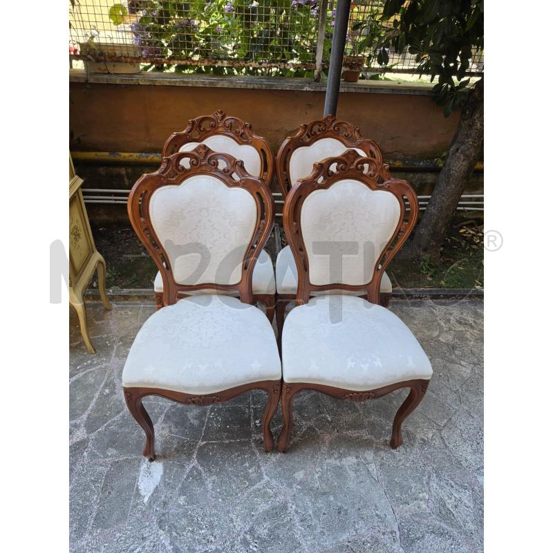 SEDIE PZ. 4 LEGNO SED TES BIANCO  | Mercatino dell'Usato Roma talenti 1