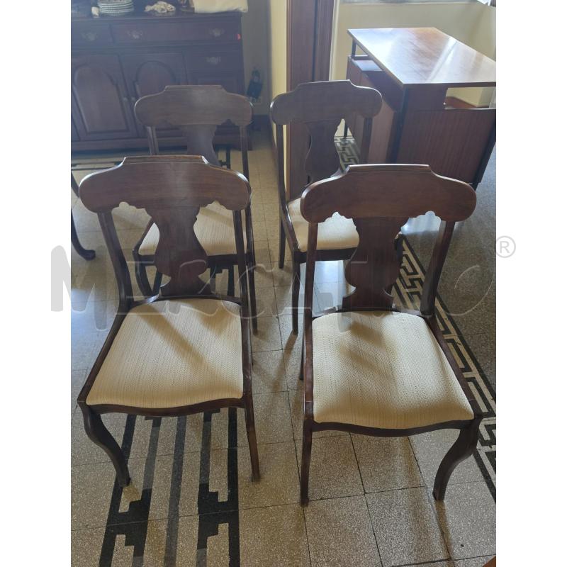 SEDIE PZ. 4 LEGNO TESS BIANCO | Mercatino dell'Usato Roma talenti 1