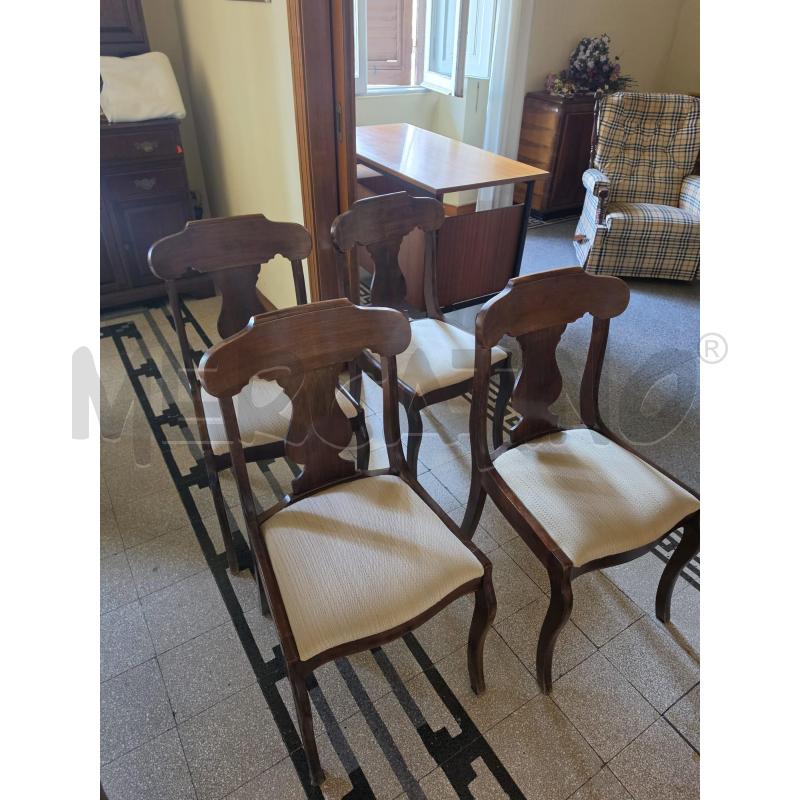 SEDIE PZ. 4 LEGNO TESS BIANCO | Mercatino dell'Usato Roma talenti 2