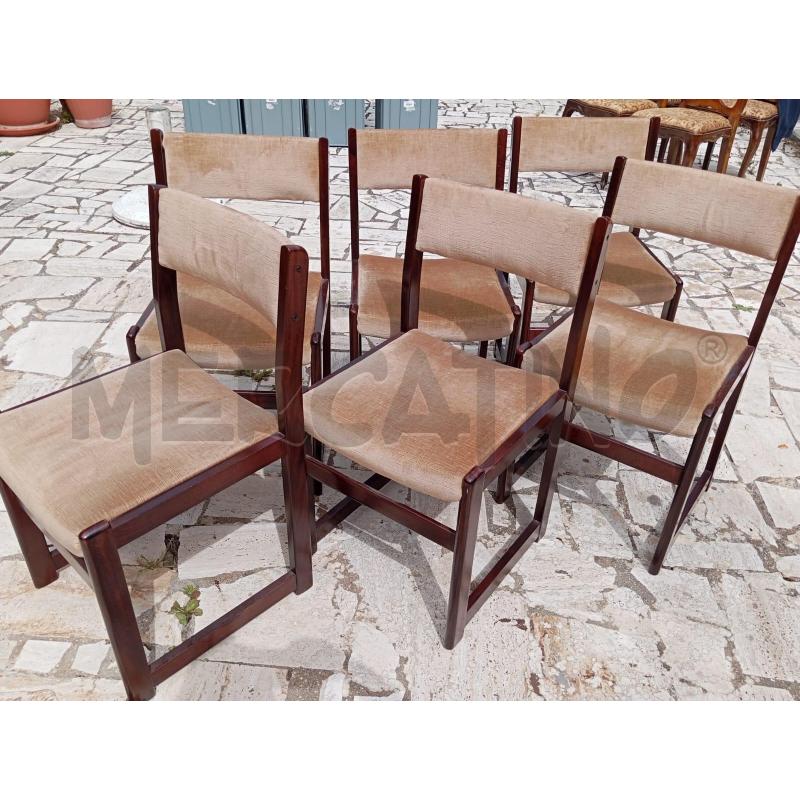 SEDIE PZ. 6 LEGNO ANNI 70 | Mercatino dell'Usato Roma talenti 1