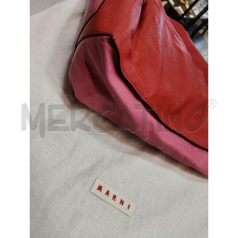 SHOPPER MARNI PELLE ROSSO ROSA MANICI MARRONE | Mercatino dell'Usato Roma talenti 4