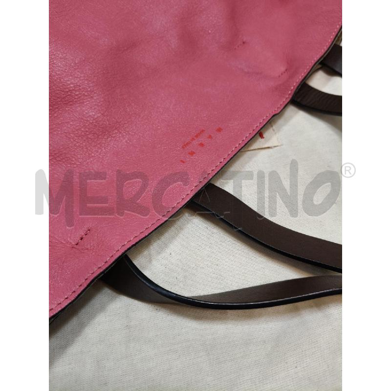 SHOPPER MARNI PELLE ROSSO ROSA MANICI MARRONE | Mercatino dell'Usato Roma talenti 5