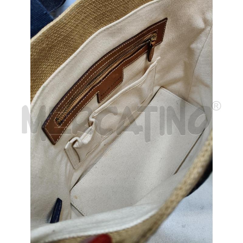 SHOPPER RAFIA RALPH LAUREN PRIFILI CANVAS BLU  | Mercatino dell'Usato Roma talenti 4
