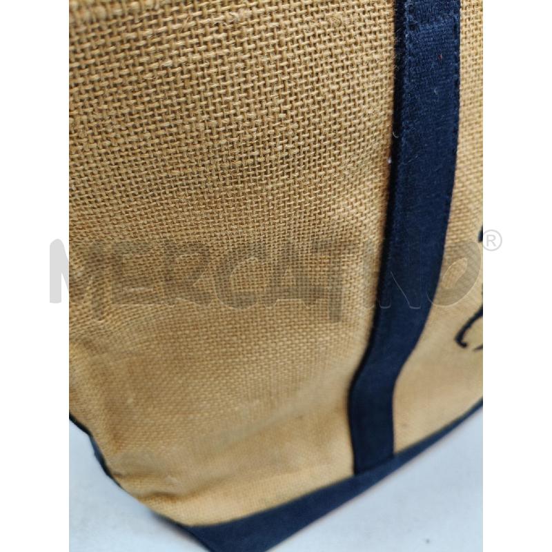 SHOPPER RAFIA RALPH LAUREN PRIFILI CANVAS BLU  | Mercatino dell'Usato Roma talenti 5