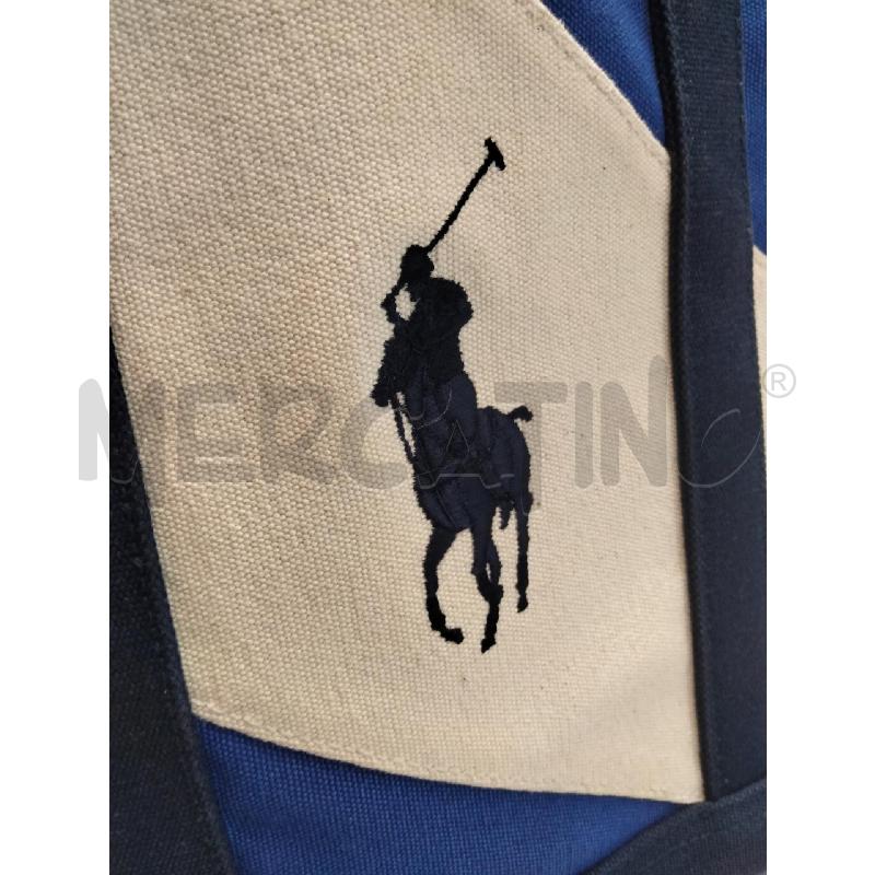 SHOPPER RALPH LAUREN CANVAS BEIGE BLU  | Mercatino dell'Usato Roma talenti 5